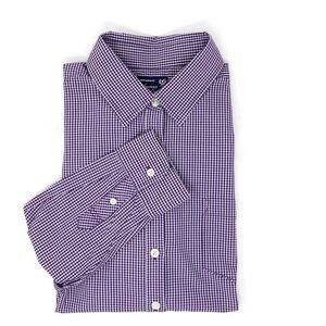 American Eagle Boyfriend Fit Purple Gingham Button Up Long Sleeve Shirt Small